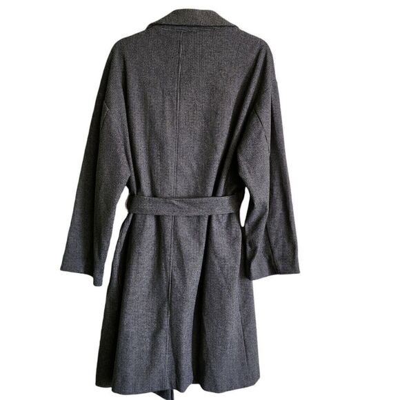 Zara Coat Womens Large Gray‎ Soft Belted Oversized Jacket Bloggers Favorite - Picture 7 of 9